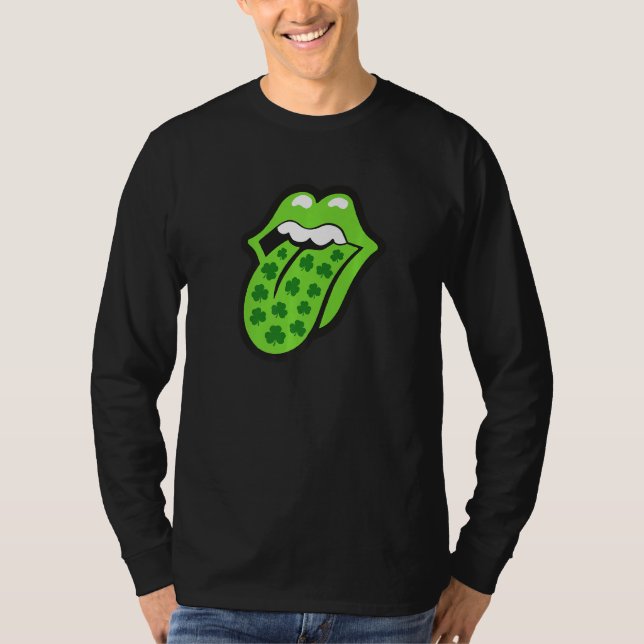 Camiseta Guay Green Lips Lucky Shamrock Irish C St Patrick' (Anverso)