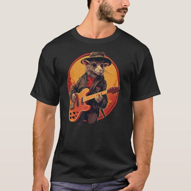 Camiseta Guay Guitarist Rat con guitarra eléctrica para niñ (Anverso)