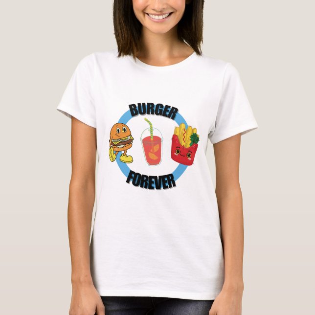 Camiseta Guay Happy Cute Burger Forever Friends Fries (Anverso)