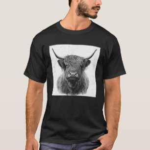 Camiseta Guay Highland Cow Ilustracion Black Horn Women Me