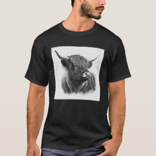 Camiseta Guay Highland Cow Ilustracion Black Horn Women Me