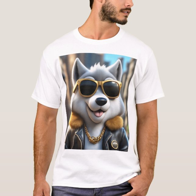 Camiseta Guay, Hip, Fluffy Wolf (Anverso)