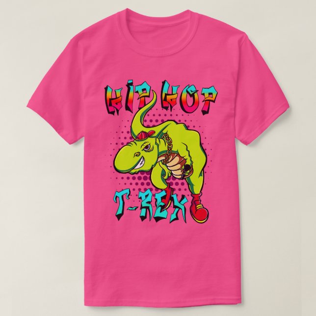 Camiseta Guay HipHop TRex Dinosaur Rap MC (Diseño del anverso)