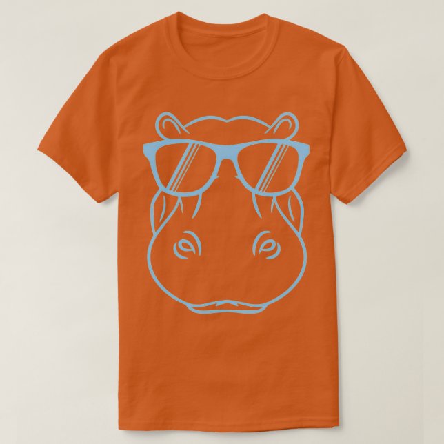 Camiseta Guay Hippopótamo Cute Hippo W Gafas de sol Diseño  (Diseño del anverso)