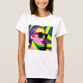 Camiseta Guay Hipster Lady en gafas de sol Arte moderno