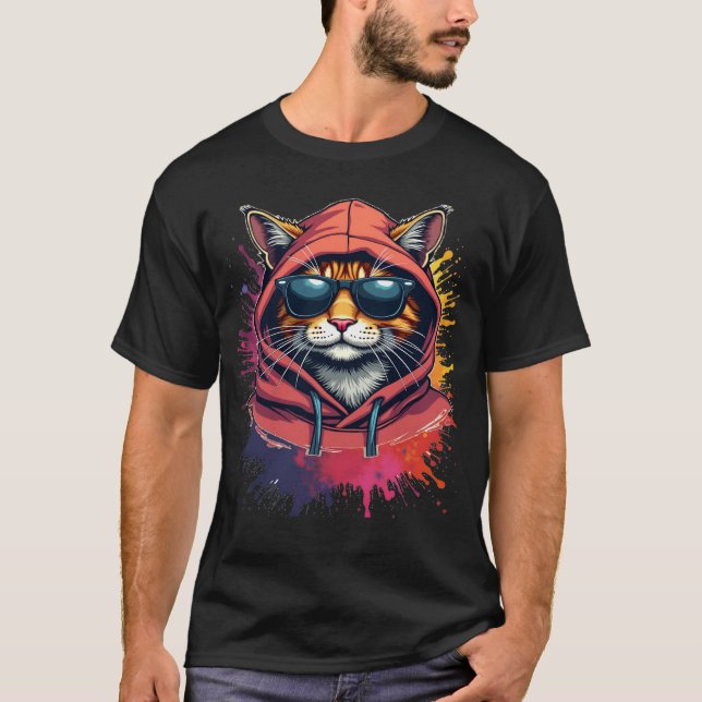 Camiseta Guay Hoodie Cat Urban Streetwear Tee (Anverso)