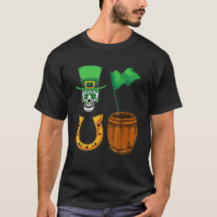 Camiseta Guay Horseshoe Shamrock Clover Skull Ireland St Pa