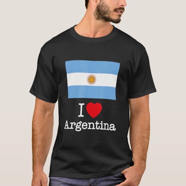Camiseta Guay I Love Argentina Ilustracion Novedad Graphic (Anverso)