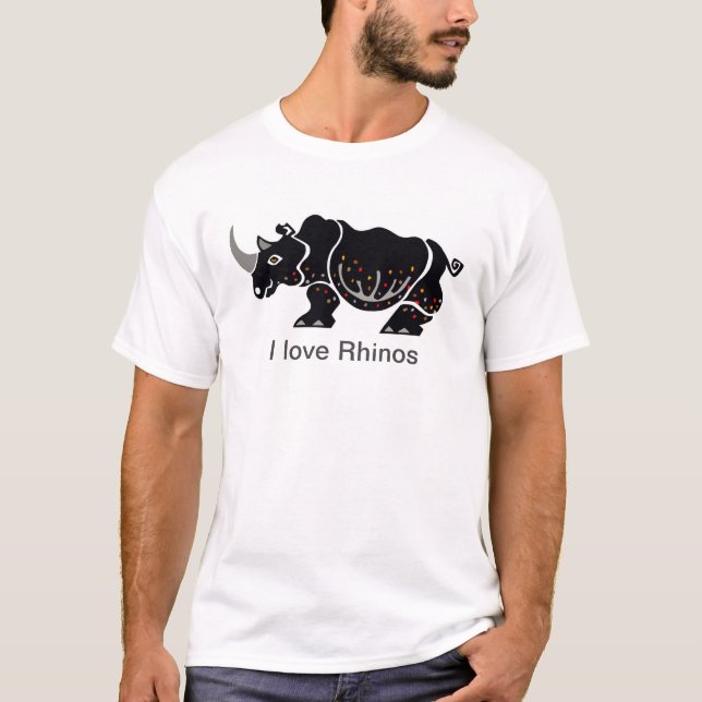 Camiseta Guay I love RHINOS - Wildlife warrior — (Anverso)