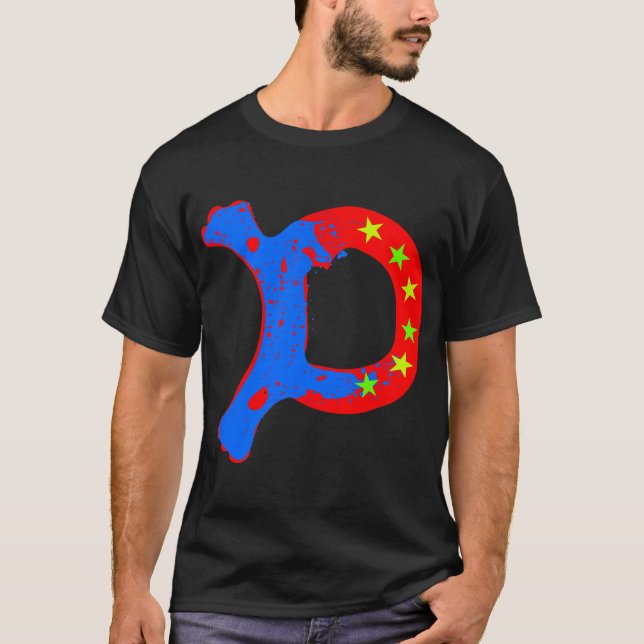 Camiseta ╚" ★ Guay Inicial D Stylish Basic Dark T shirt ╝ (Anverso)