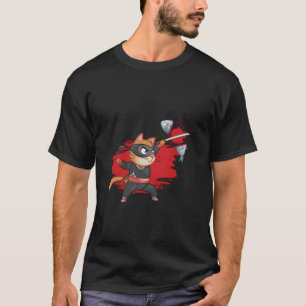 Camiseta Guay Japonés Ninja Cat Shuriken Katana Furry Felix