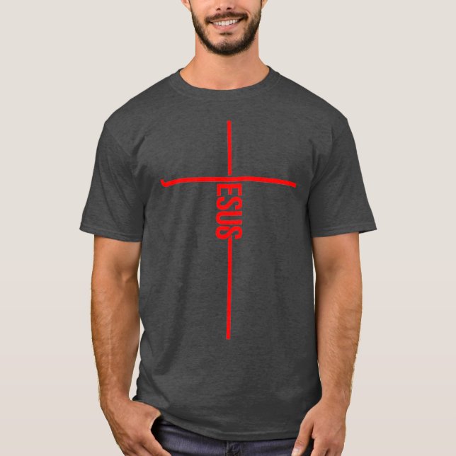 Camiseta Guay Jesus Cross Gift Para Hombres Fe Graciosa Par (Anverso)