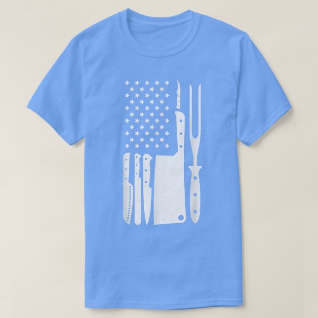 Camiseta Guay Knife, chef de bandera estadounidense, cocina (Diseño del anverso)