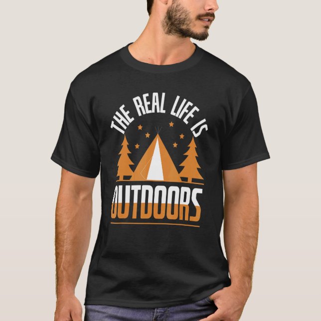 Camiseta Guay La Vida Real Es Camping Al Aire Libre (Anverso)