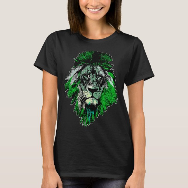 Camiseta Guay Lion Camouflage Animal Face Big Cat (Anverso)