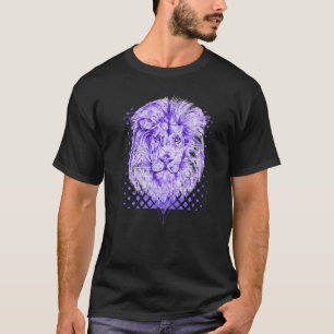 Camiseta Guay Lion Head Royal Purple Halftone Retro