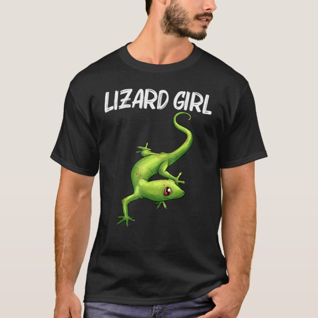 Camiseta Guay Lizard Para Chicas Niños Gecko Green Reptile  (Anverso)
