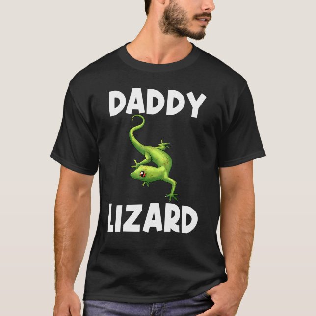 Camiseta Guay Lizard Para Hombres Padre Gecko Green Reptile (Anverso)