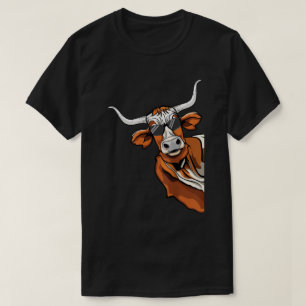 Camiseta Guay Longhorn Cowboy Gafas de sol de Occidente Tex