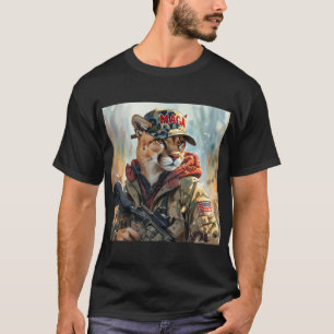 Camiseta Guay MAGA Big Cat con Gun y Camouflage COUGAR