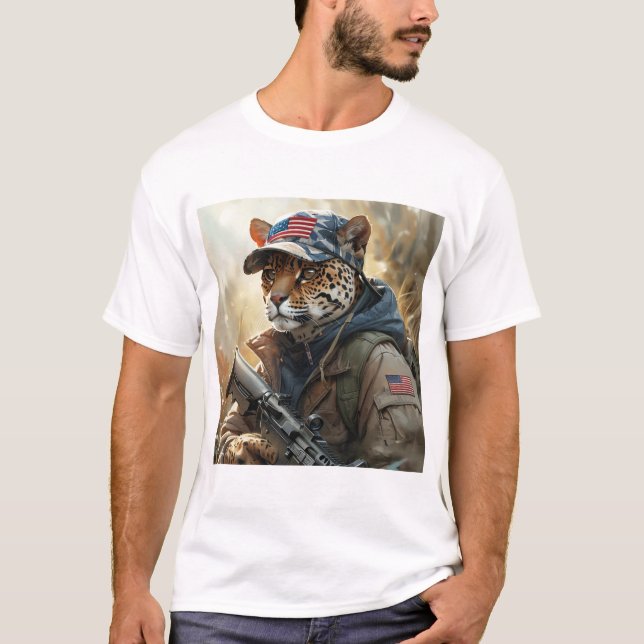 Camiseta Guay MAGA Big Cat con JAGUAR de armas y camuflaje (Anverso)