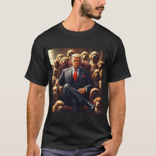 Camiseta Guay MAGA Dog TRUMP rodeado de perros graciosos