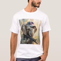 Guay MAGA Elephant con Gun & Camouflage AMERICA