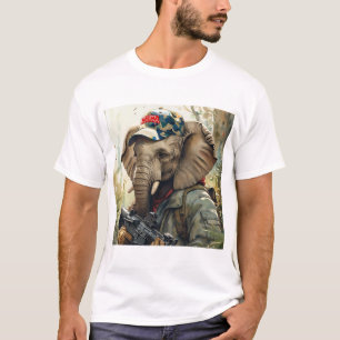 Camiseta Guay MAGA Elephant con Gun & Camouflage AMERICA