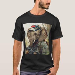 Camiseta Guay MAGA Elephant con Gun & Camouflage AMERICA