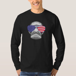 Camiseta Guay Manatee Usando Bandera Estadounidense Gafas D