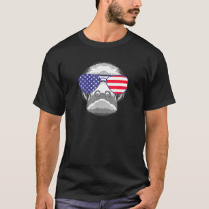 Camiseta Guay Manatee Usando Bandera Estadounidense Gafas D
