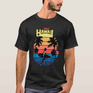 Camiseta Guay Maui Hawaii Retro Sunset Con Palm Tree Surfi