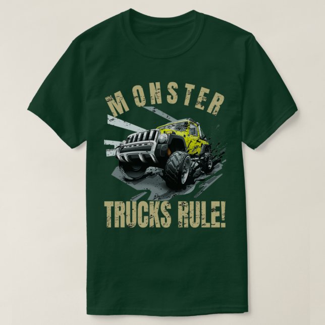 Camiseta Guay Monster Trucks Rule Gravedigger Big Wheels 2 (Diseño del anverso)