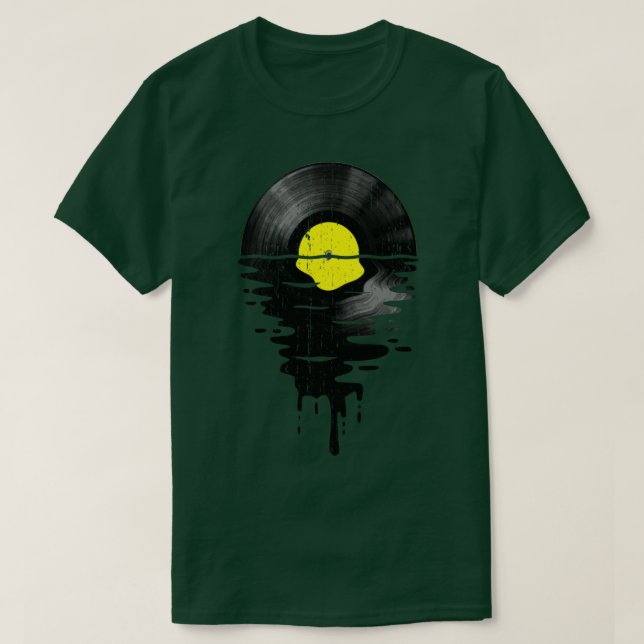 Camiseta Guay Music Vinyl Retro Vintage Amarillo (Diseño del anverso)