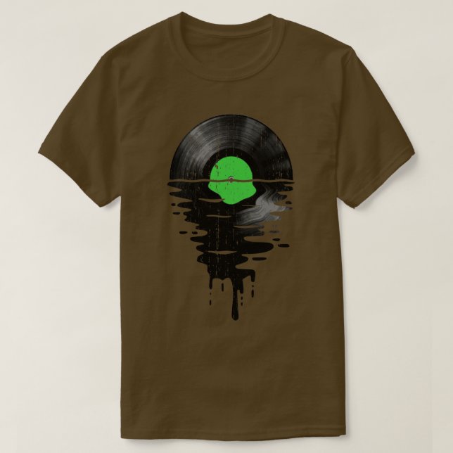 Camiseta Guay Music Vinyl Retro Vintage Green (Diseño del anverso)