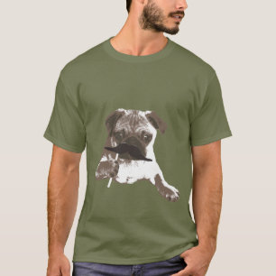 Camiseta Guay Mustache Papa Pug T-Shirt