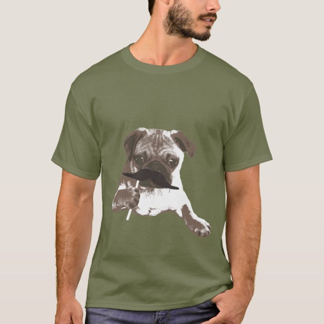 Camiseta Guay Mustache Papa Pug T-Shirt (Anverso)