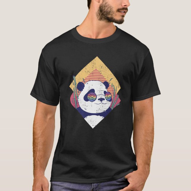 Camiseta Guay Panda - Oso Panda Gracioso Retro Con Gafas De (Anverso)