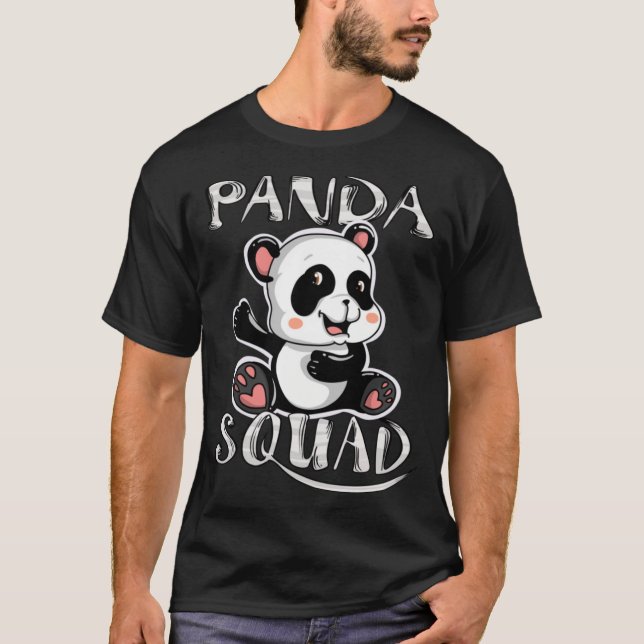 Camiseta Guay Panda Squad Funny Enorme A Los Animales (Anverso)