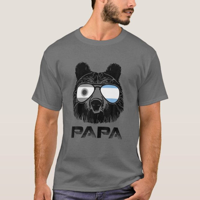 Camiseta Guay Papa Bear gafas de sol Bandera Argentina Orgu (Anverso)