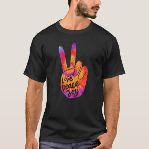 Camiseta Guay Peace Hand Rótulo Tie Dye Boho Hippie