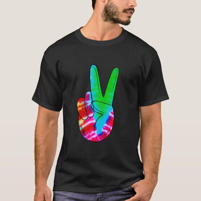 Camiseta Guay Peace Hand Tie Dye Para Chicas Y Niños (Anverso)