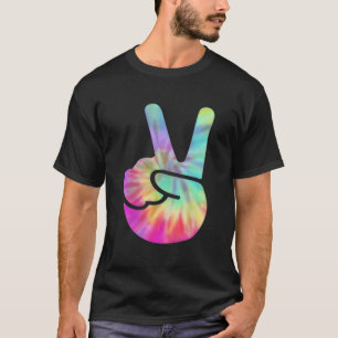 Camiseta Guay Peace Hand Tie Dye Pocket Para Mujeres Chicas