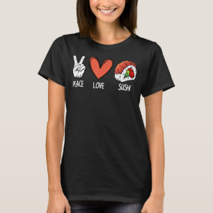 Camiseta Guay Peace Love Sushi Art Para Hombres Mujeres Jap