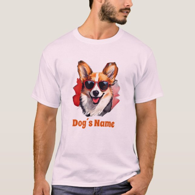 Camiseta Guay Pembroke Welsh Corgi con gafas de sol (Anverso)