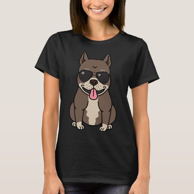 Camiseta Guay Pitbull Gafas de sol Perro Gracioso Mascota C (Anverso)