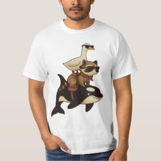 Camiseta Guay Raccoon and Duck Riding Orca