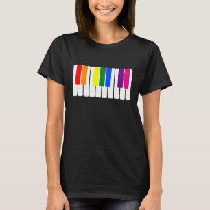 Camiseta Guay Rainbow Piano LGBT Regalo del Orgullo Hombres