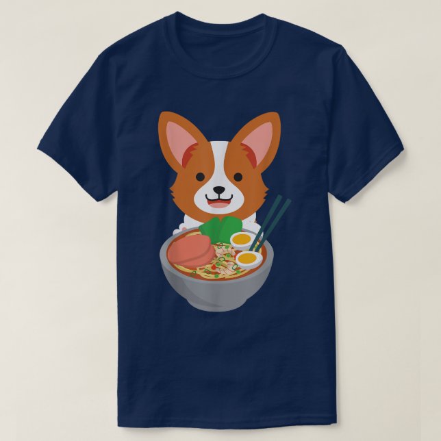 Camiseta Guay Ramen Tshirt Kawaii Anime Corgi Otaku Japanes (Diseño del anverso)