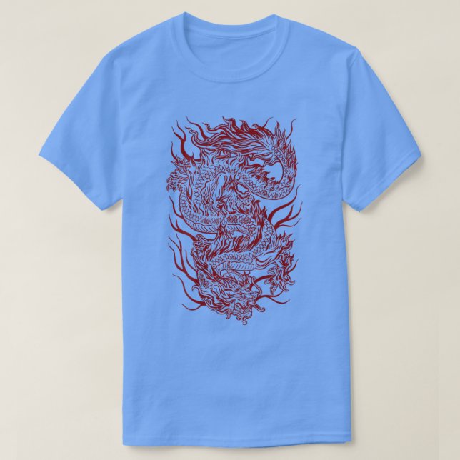 Camiseta Guay Red Dark Japanese Dragon Backside (Diseño del anverso)